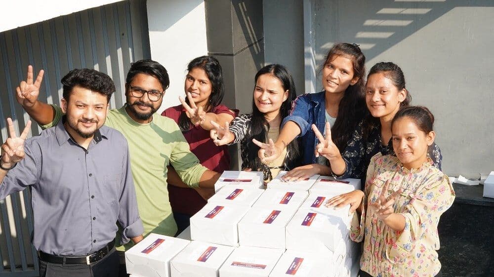 Diwali celebration at blind school